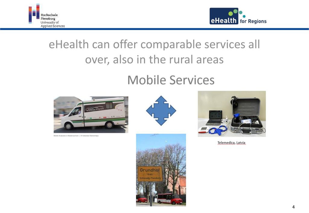eHealth can offer comparable services all over, also in the rural areas