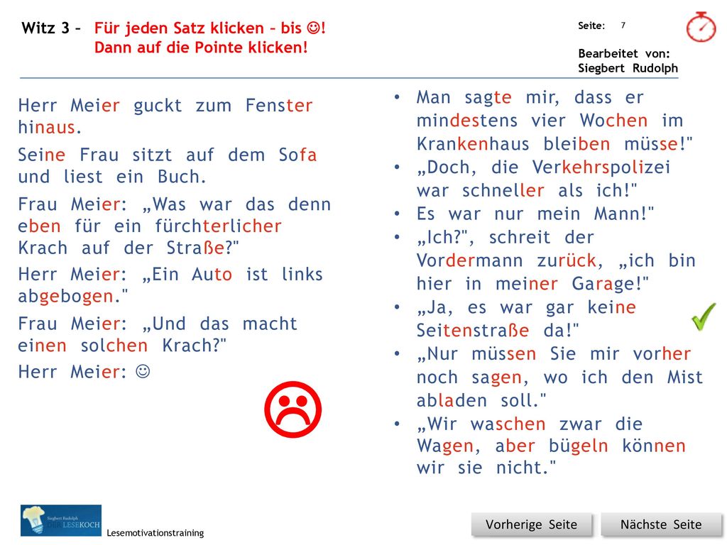 Witz 3 – Für jeden Satz klicken – bis !