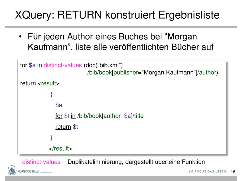 XQuery: RETURN konstruiert Ergebnisliste