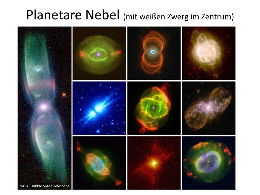 Weiße Zwergsterne Überreste von niedrig-Masse Sternen (M < 8 M)