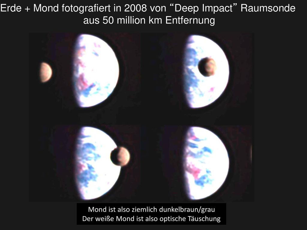 Erde + Mond fotografiert in 2008 von Deep Impact Raumsonde