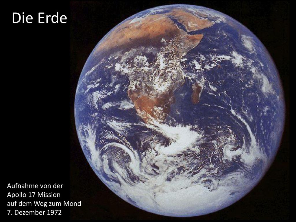Die Erde Aufnahme von der Apollo 17 Mission auf dem Weg zum Mond