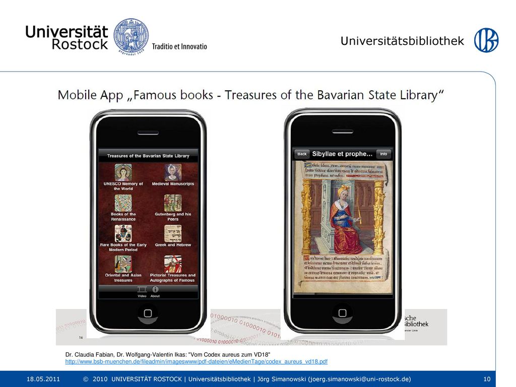 Dr. Claudia Fabian, Dr. Wolfgang-Valentin Ikas: Vom Codex aureus zum VD18