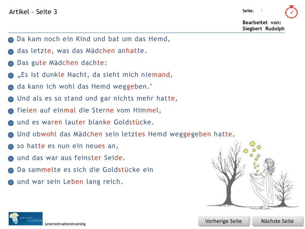 Da kam noch ein Kind und bat um das Hemd,