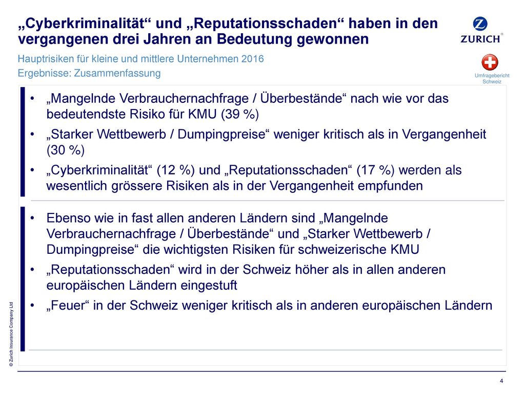 „Cyberkriminalität und „Reputationsschaden haben in den vergangenen drei Jahren an Bedeutung gewonnen