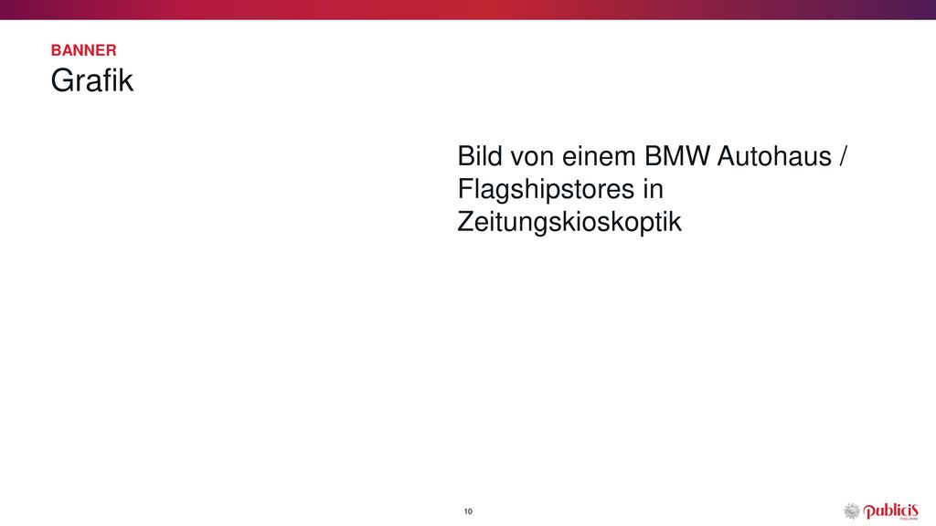 Banner Grafik Bild von einem BMW Autohaus / Flagshipstores in Zeitungskioskoptik