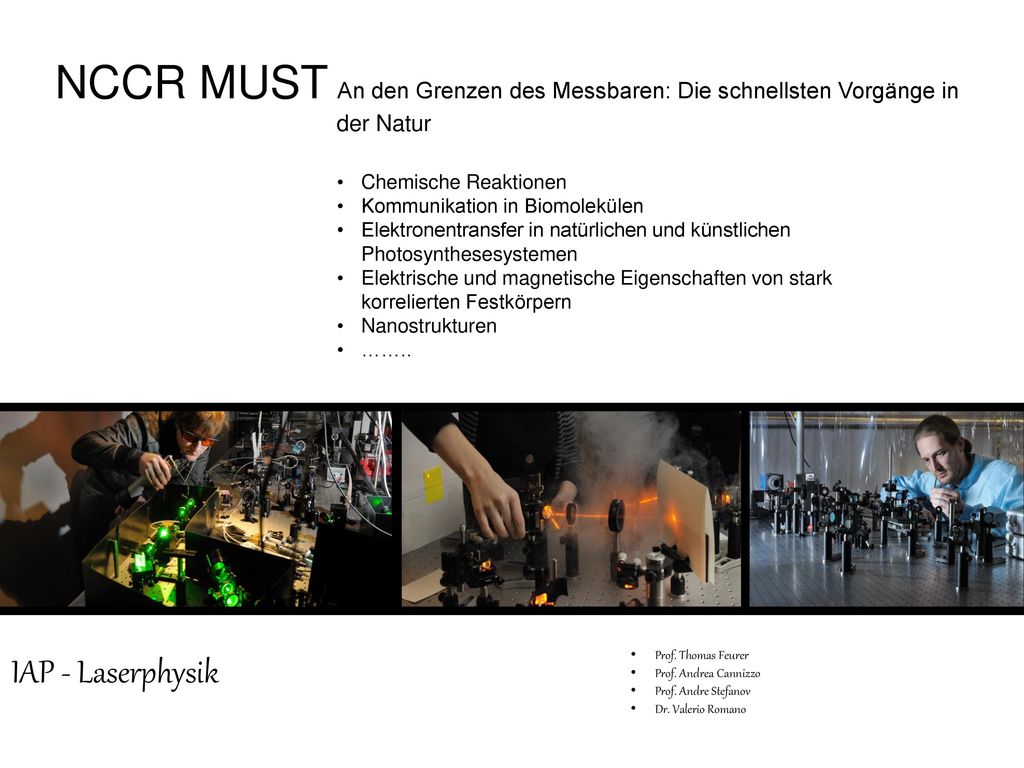 NCCR MUST An den Grenzen des Messbaren: Die schnellsten Vorgänge in