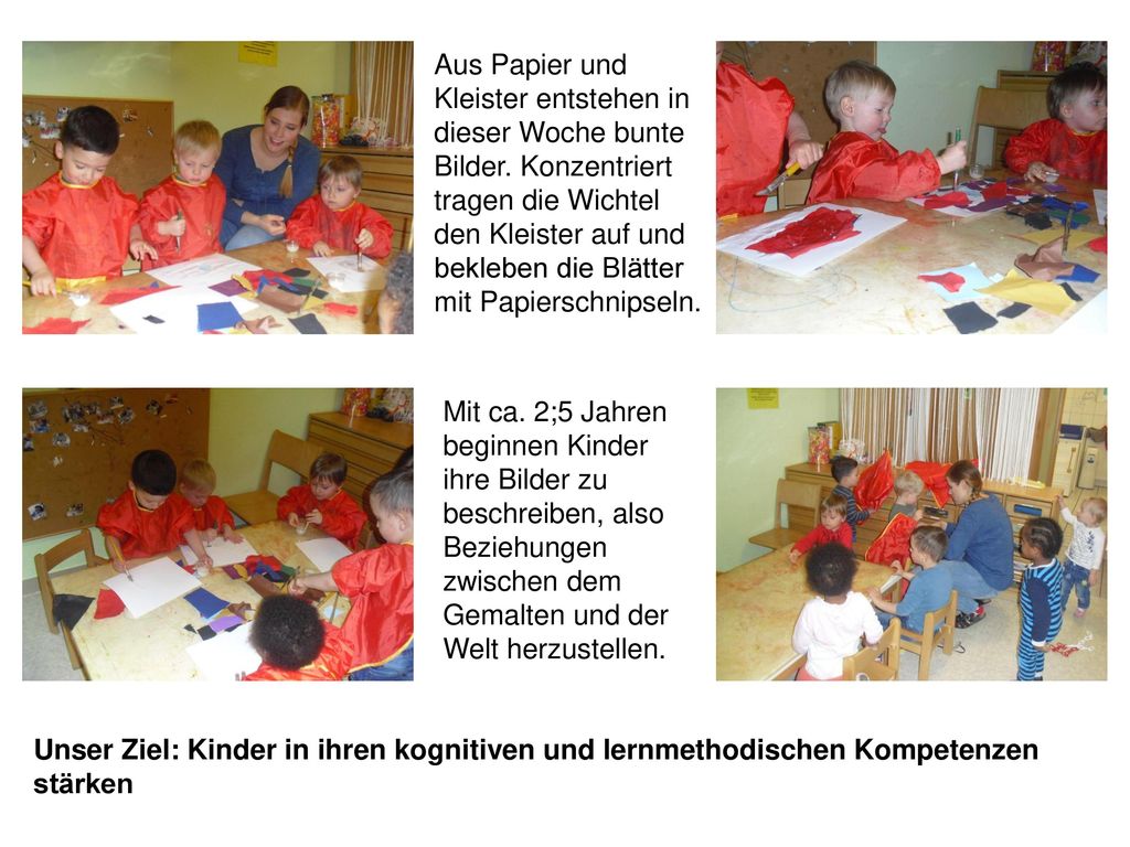 Aus Papier und Kleister entstehen in dieser Woche bunte Bilder