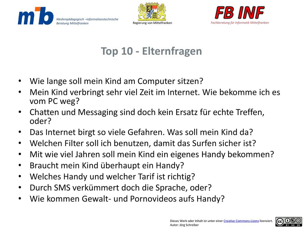 Top 10 - Elternfragen Wie lange soll mein Kind am Computer sitzen