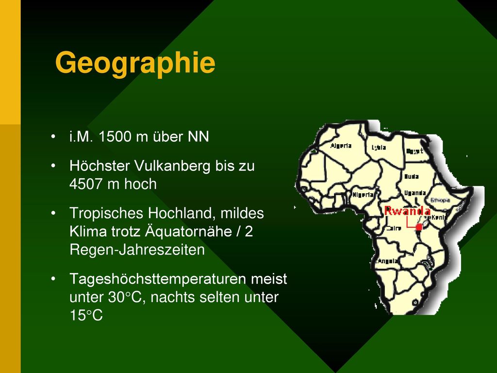 Geographie i.M m über NN Höchster Vulkanberg bis zu 4507 m hoch