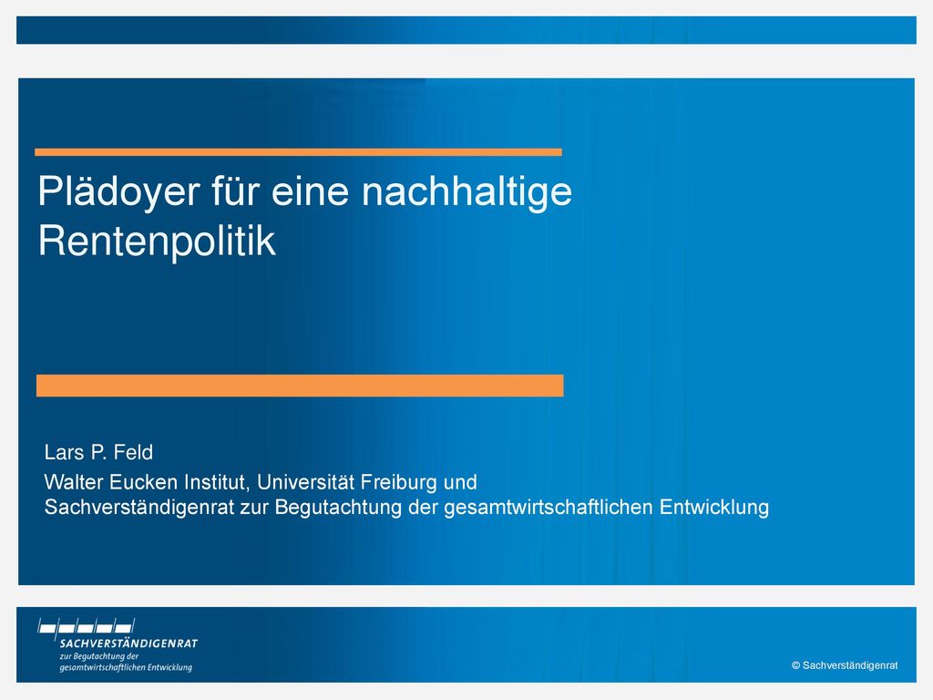 Agenda Die Lage Reformen erste Säule Reformen zweite Säule