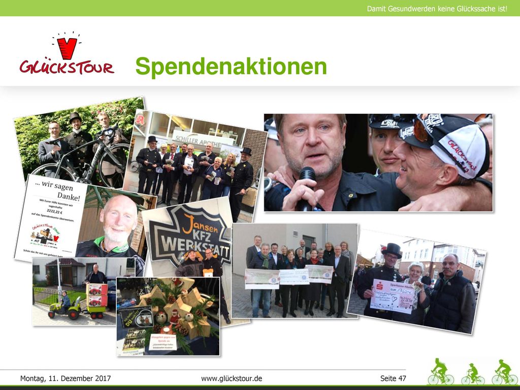Spendenaktionen Montag, 11. Dezember