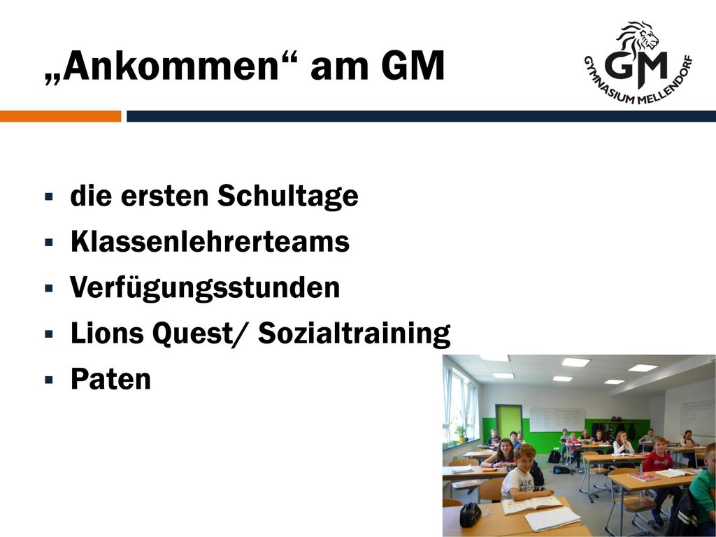„Ankommen am GM die ersten Schultage Klassenlehrerteams