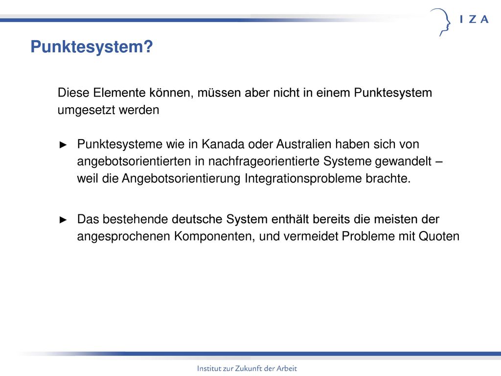 Punktesystem Diese Elemente können, müssen aber nicht in einem Punktesystem umgesetzt werden.