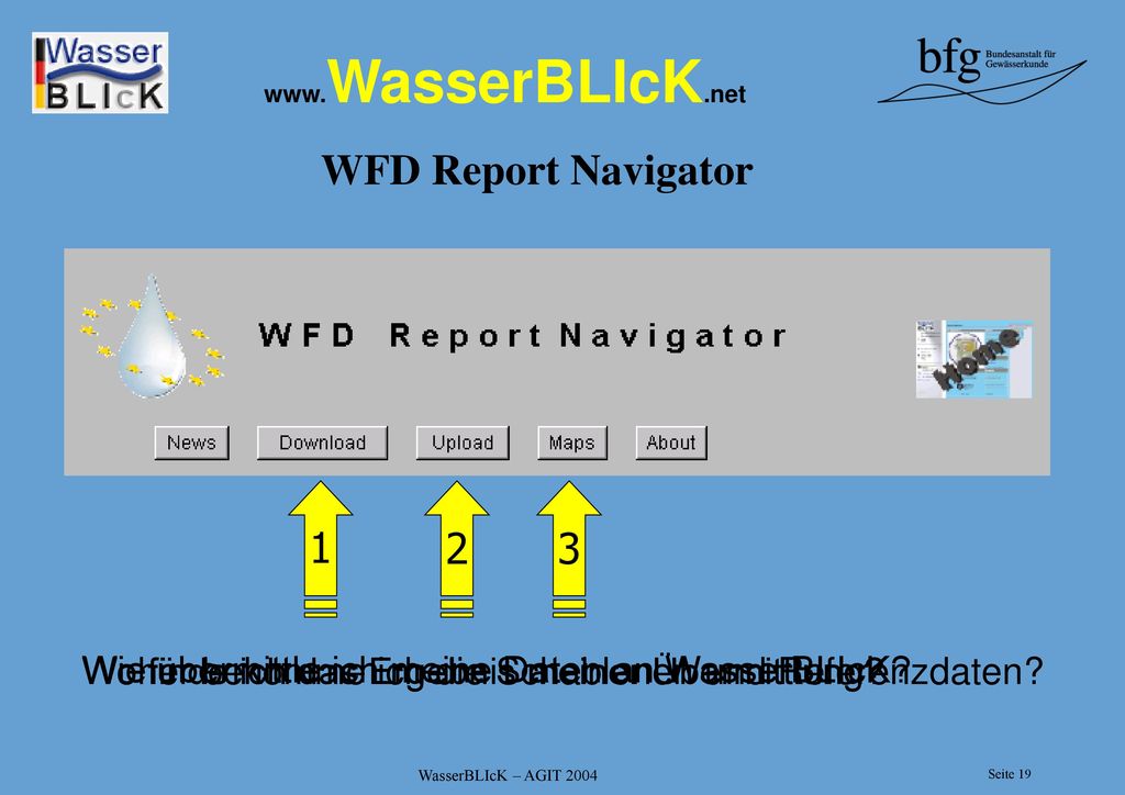 WFD Report Navigator. 3. Wo finde ich das Ergebnis meiner Übermittlung 1.