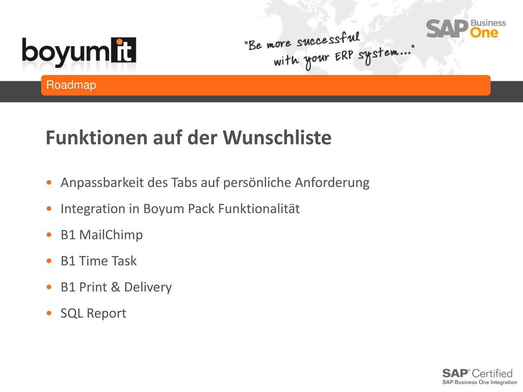 Funktionen auf der Wunschliste