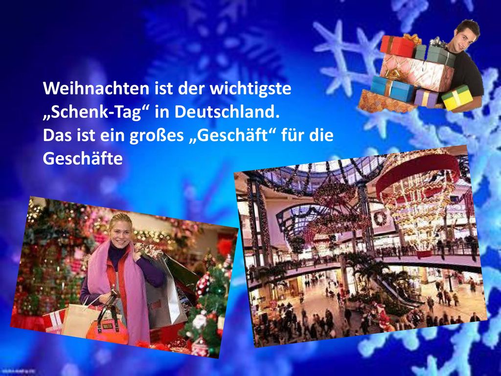 Weihnachten ist der wichtigste „Schenk-Tag in Deutschland.