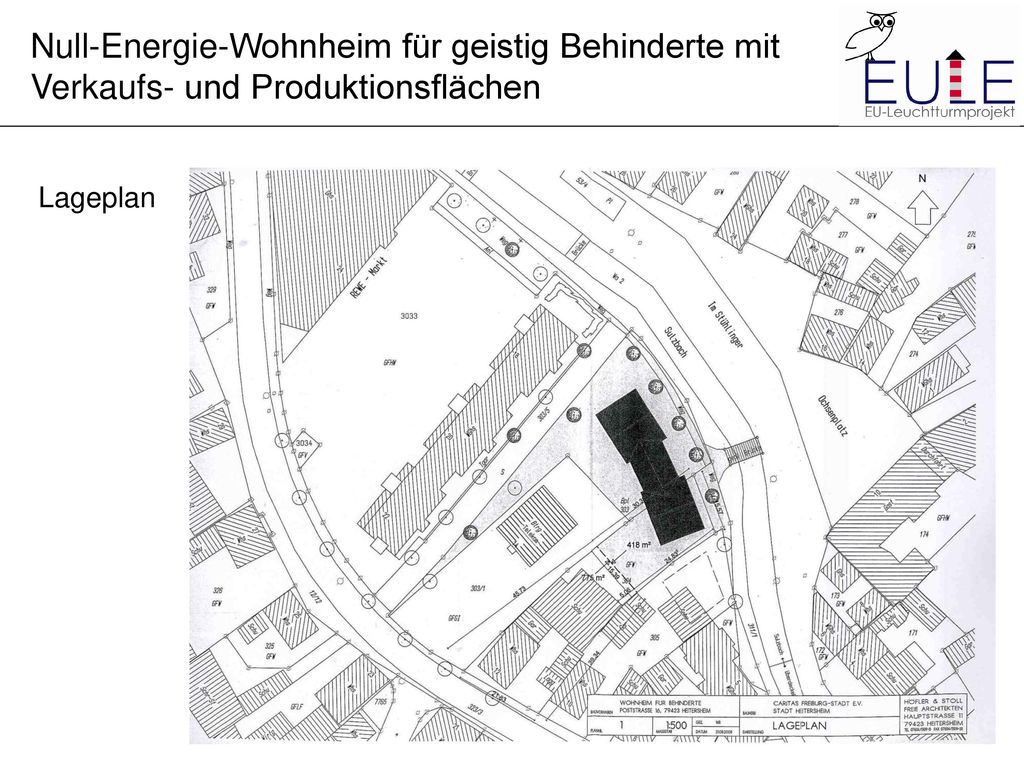 Null-Energie-Wohnheim für geistig Behinderte mit Verkaufs- und Produktionsflächen