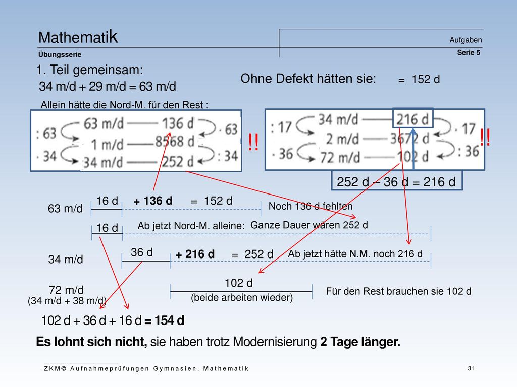 !! !! Mathematik 1. Teil gemeinsam: Ohne Defekt hätten sie: