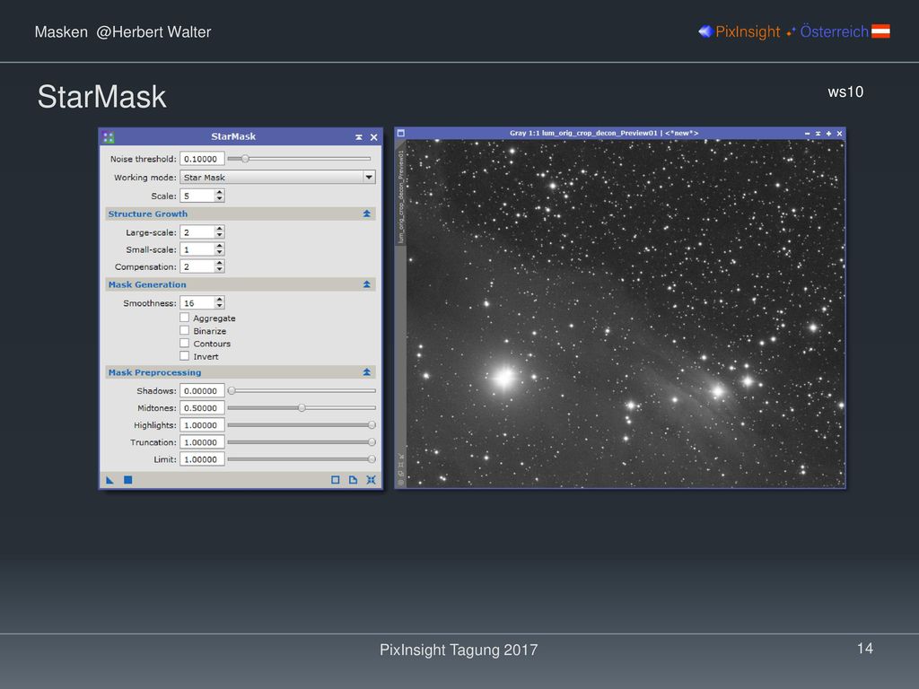 StarMask ws10 PixInsight Tagung 2017