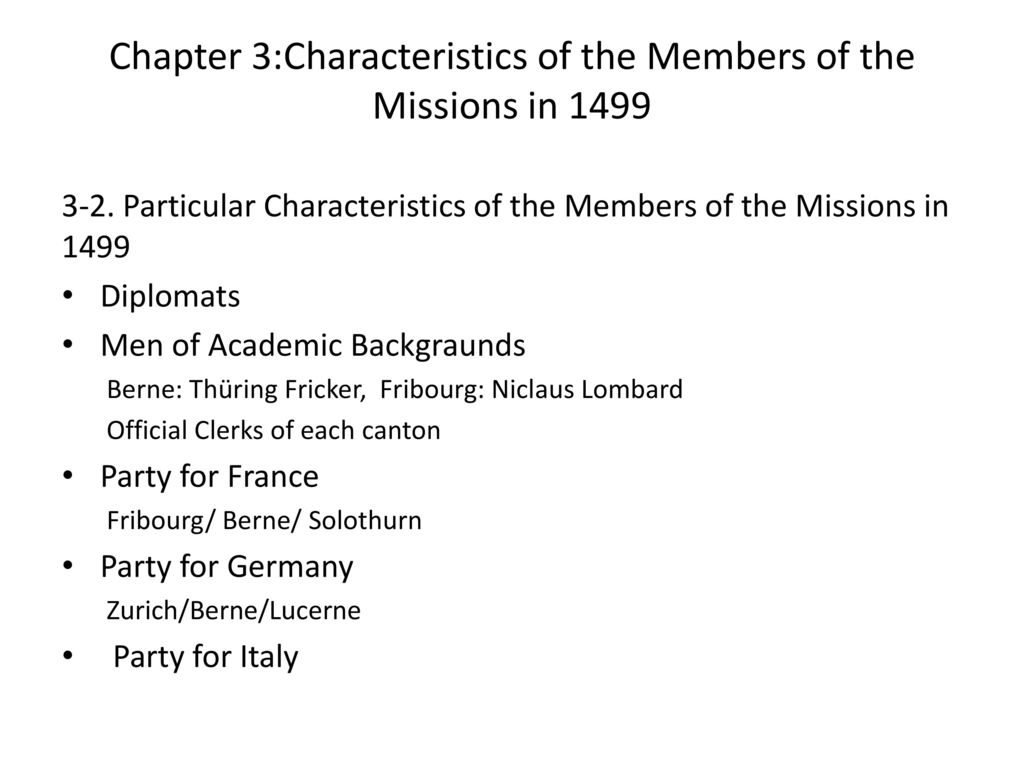 Chapter 3:Characteristics of the Members of the Missions in 1499