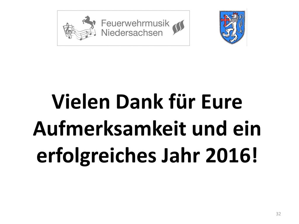 Vielen Dank für Eure Aufmerksamkeit und ein erfolgreiches Jahr 2016!
