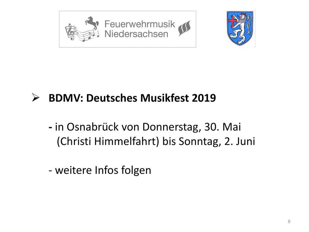 BDMV: Deutsches Musikfest in Osnabrück von Donnerstag, 30