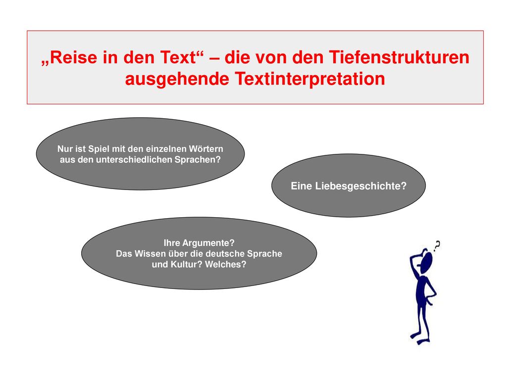 „Reise in den Text – die von den Tiefenstrukturen ausgehende Textinterpretation