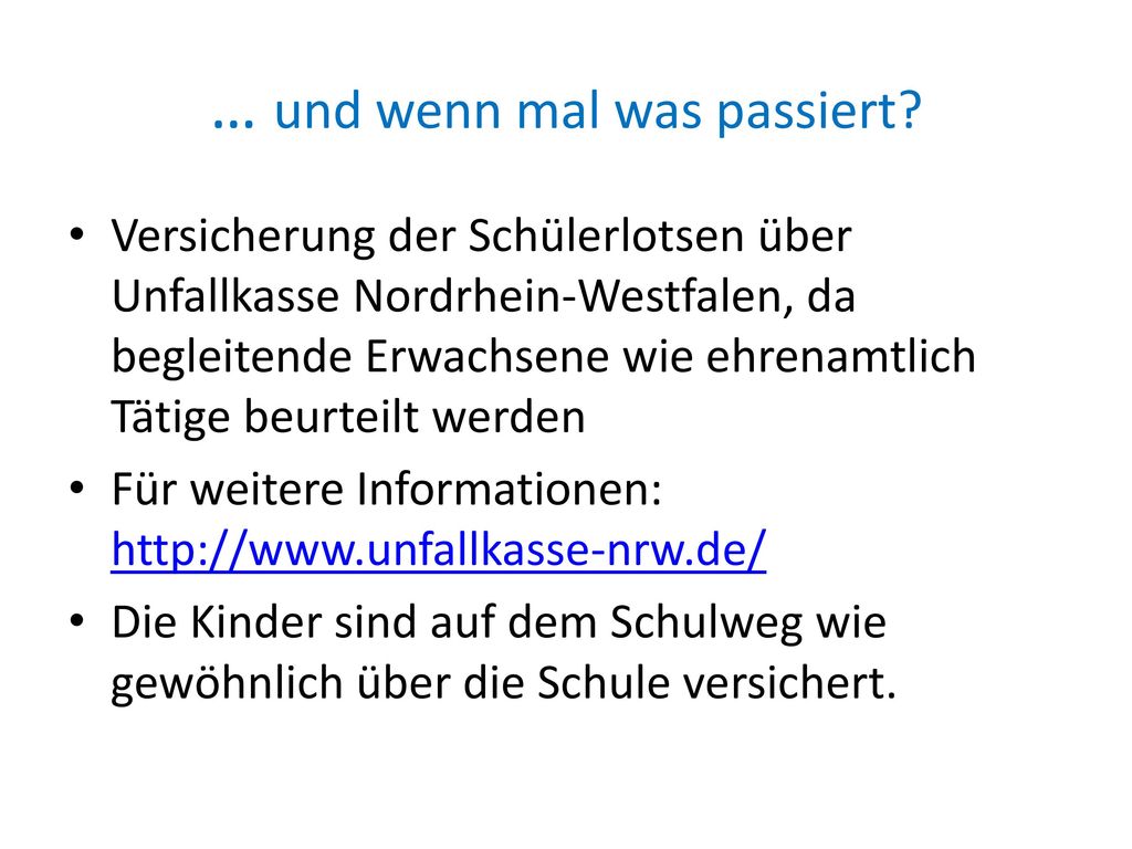 Liste der Walking Bus-Kinder