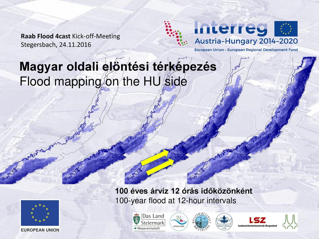 Magyar oldali elöntési térképezés Flood mapping on the HU side