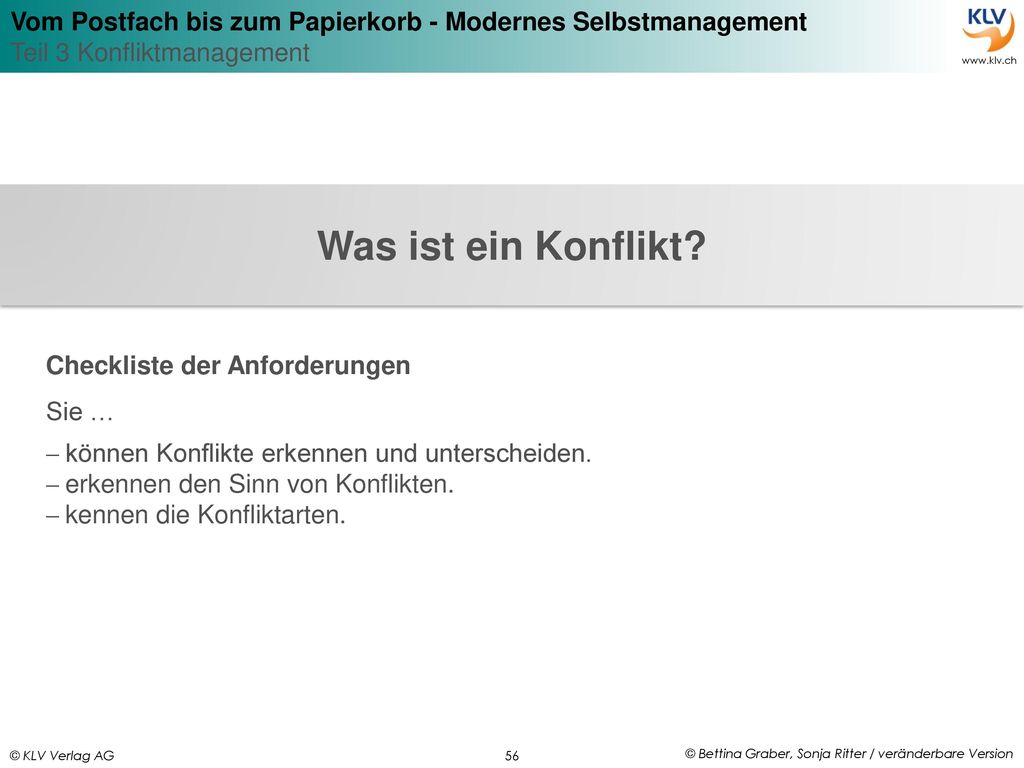 Was ist ein Konflikt Checkliste der Anforderungen Sie …