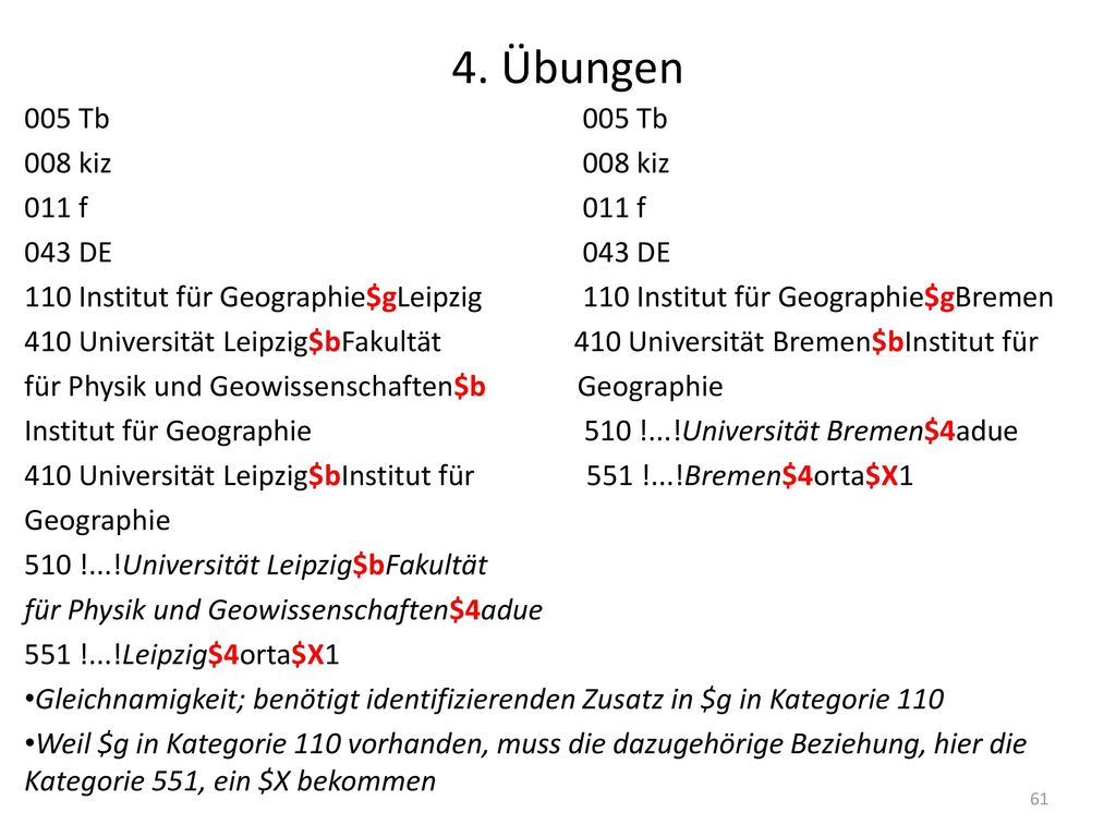 4. Übungen 005 Tb 005 Tb 008 kiz 008 kiz 011 f 011 f 043 DE 043 DE