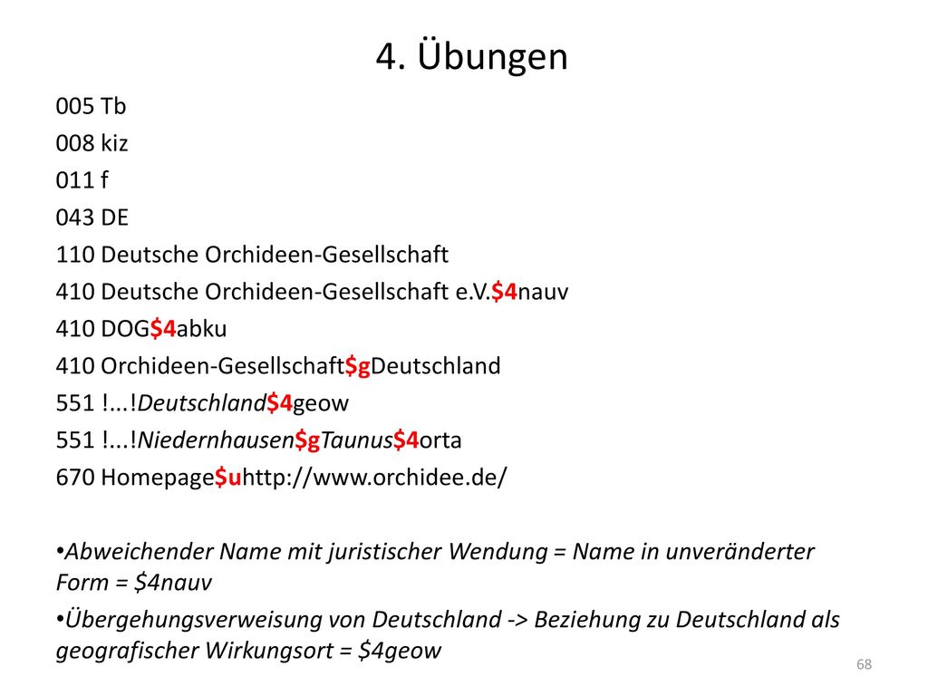 4. Übungen 005 Tb. 008 kiz. 011 f. 043 DE. 110 Deutsche Orchideen-Gesellschaft. 410 Deutsche Orchideen-Gesellschaft e.V.$4nauv.