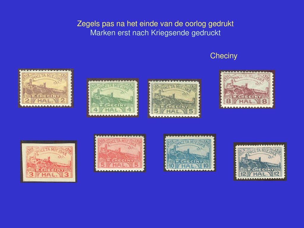 Zegels pas na het einde van de oorlog gedrukt Marken erst nach Kriegsende gedruckt
