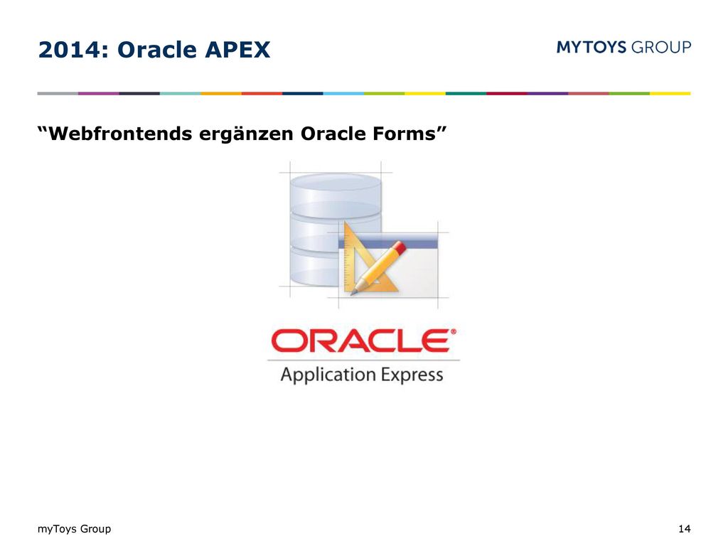 2014: Oracle APEX Webfrontends ergänzen Oracle Forms myToys Group