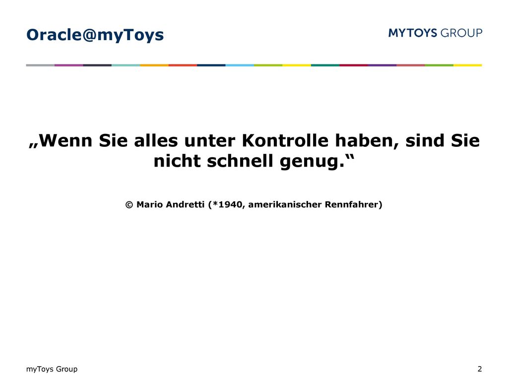 „Wenn Sie alles unter Kontrolle haben, sind Sie nicht schnell genug.