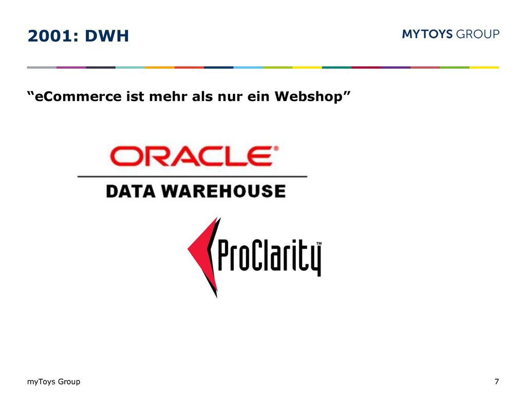 2001: DWH eCommerce ist mehr als nur ein Webshop myToys Group
