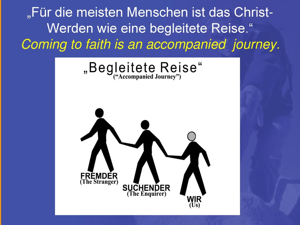 „Für die meisten Menschen ist das Christ-Werden wie eine begleitete Reise. Coming to faith is an accompanied journey.