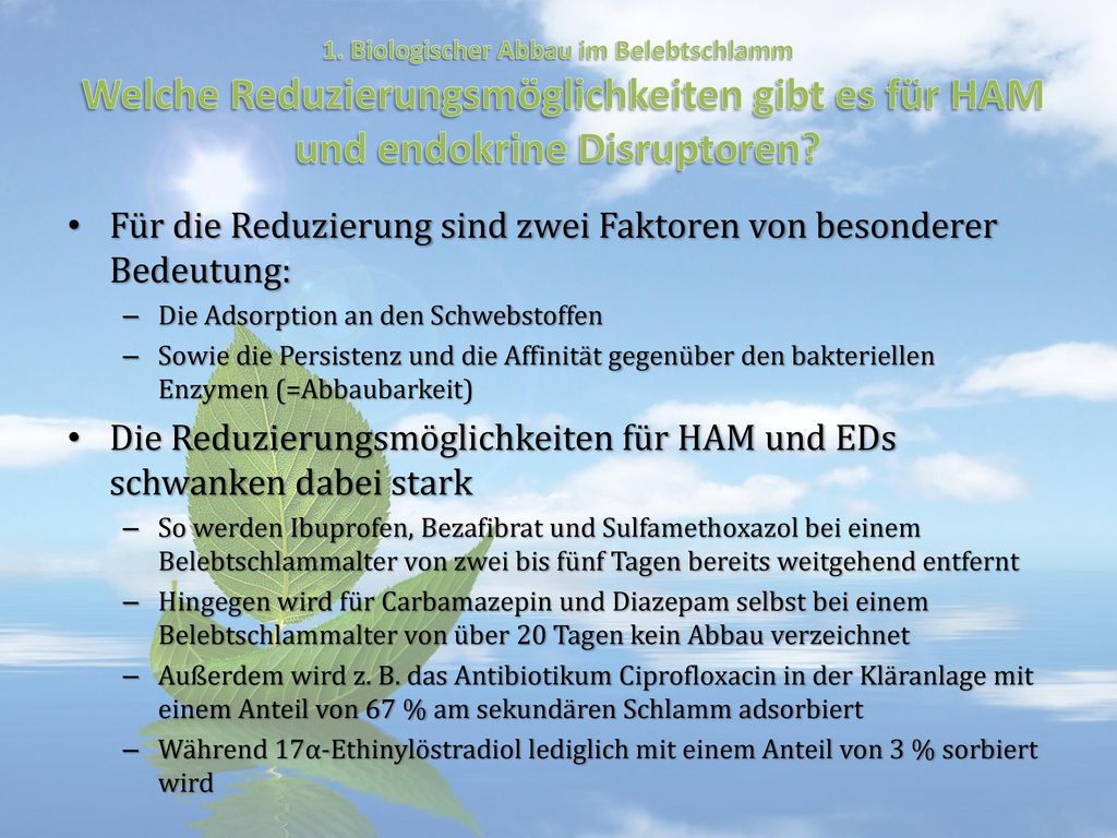 Für die Reduzierung sind zwei Faktoren von besonderer Bedeutung: