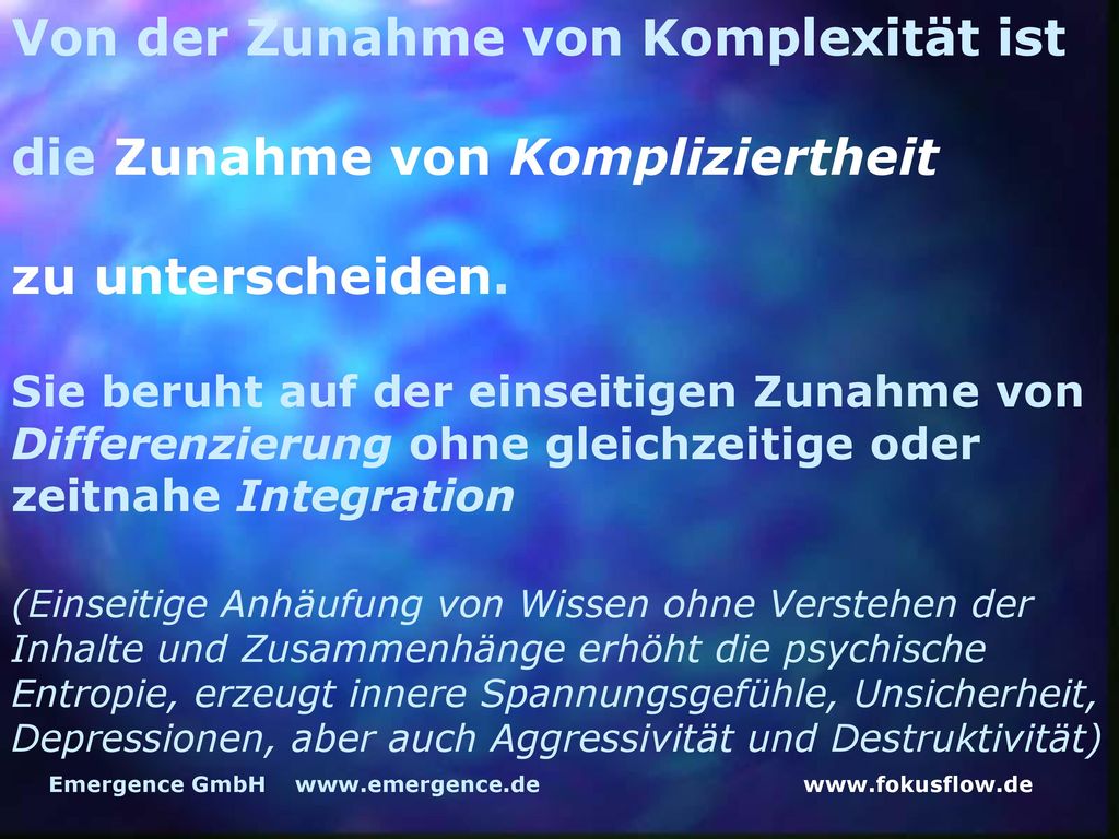 Von der Zunahme von Komplexität ist die Zunahme von Kompliziertheit