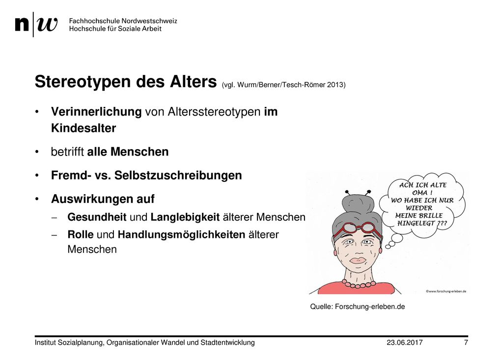 Stereotypen des Alters (vgl. Wurm/Berner/Tesch-Römer 2013)