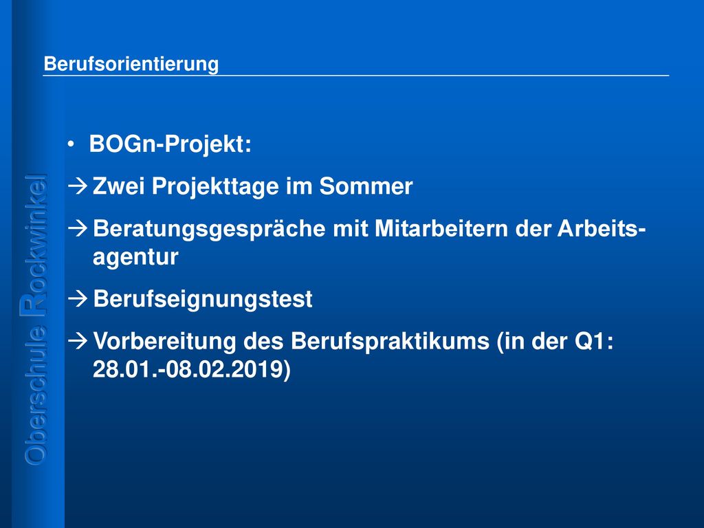 Zwei Projekttage im Sommer