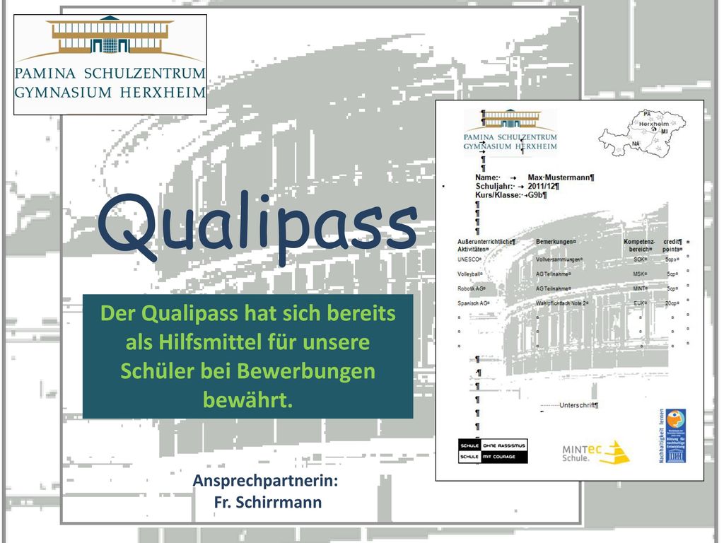 homepage Qualipass. Der Qualipass hat sich bereits als Hilfsmittel für unsere Schüler bei Bewerbungen bewährt.