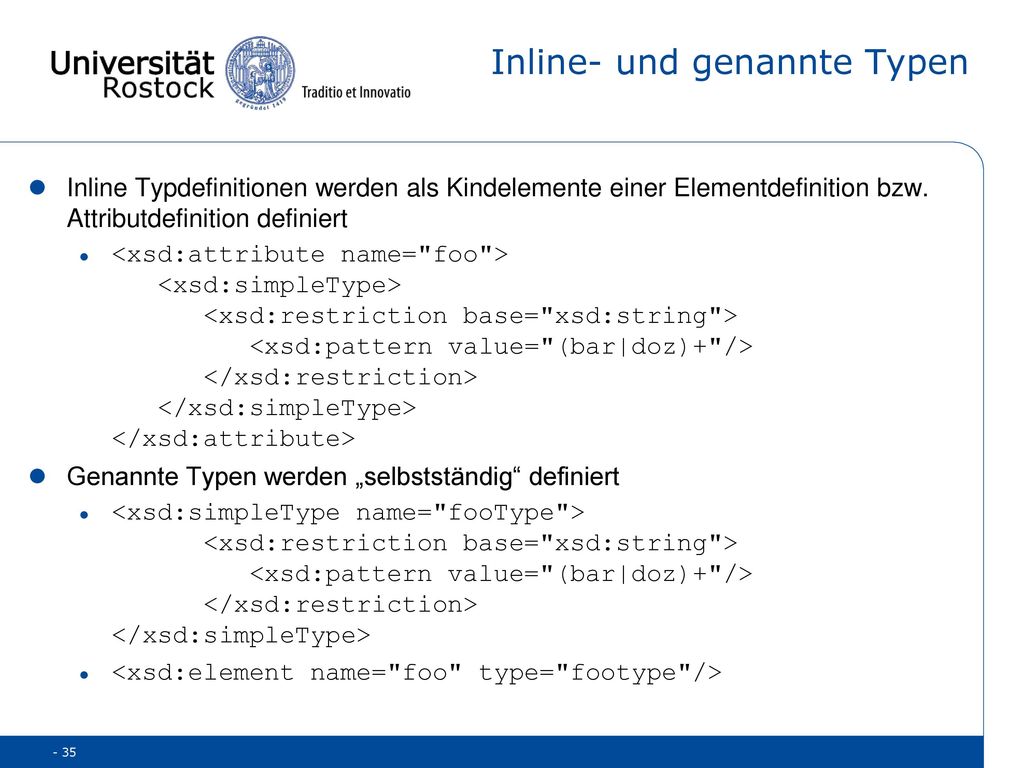 Inline- und genannte Typen