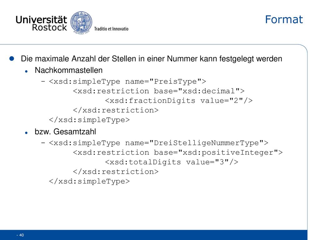 Format Die maximale Anzahl der Stellen in einer Nummer kann festgelegt werden. Nachkommastellen.