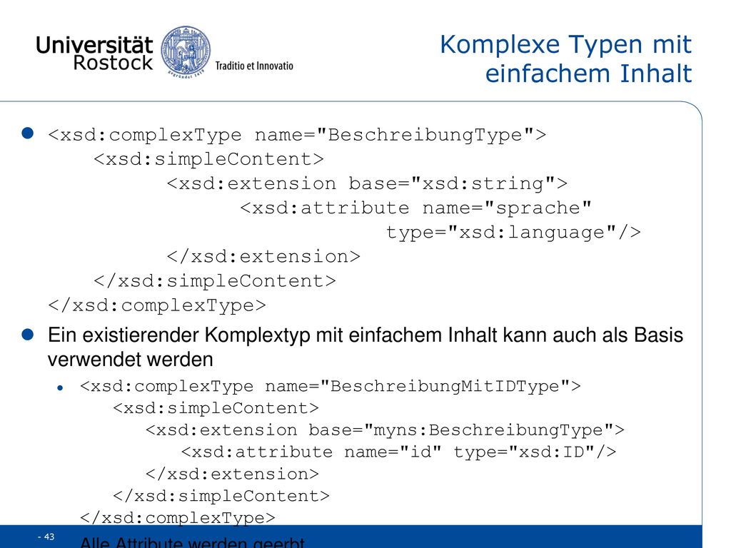 Komplexe Typen mit einfachem Inhalt