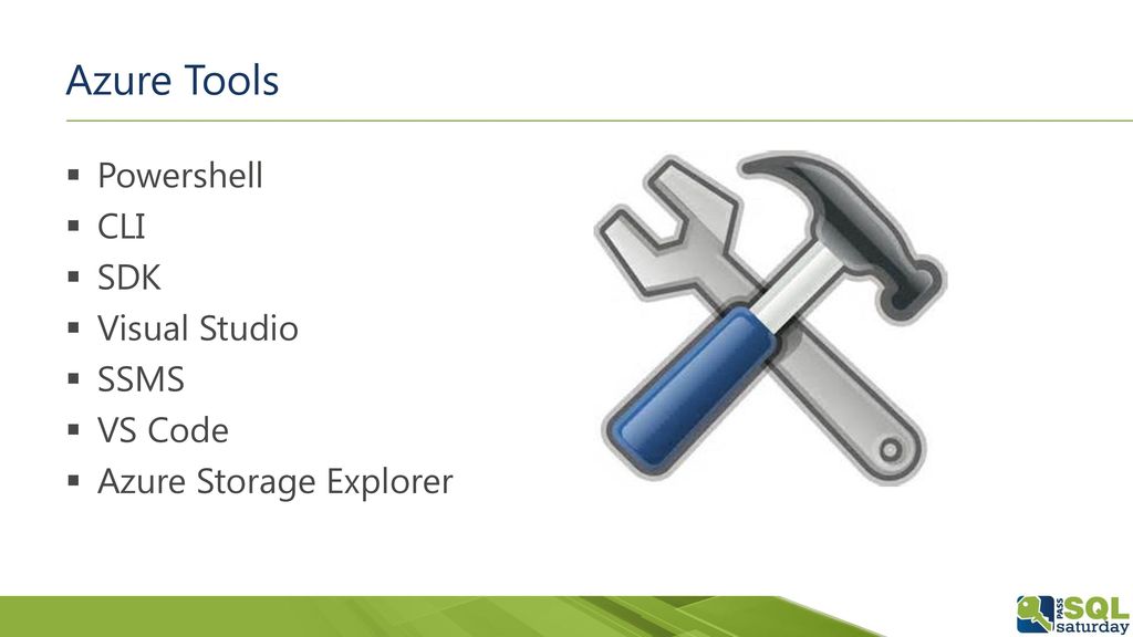 Azure Tools Powershell CLI SDK Visual Studio SSMS VS Code