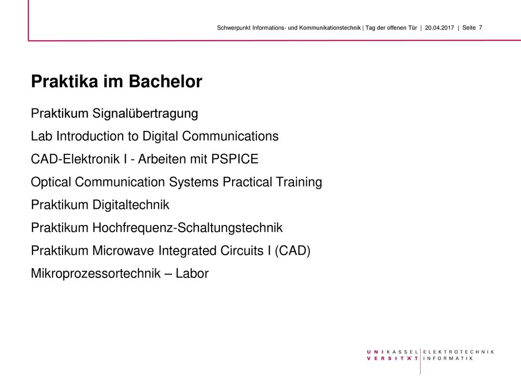 Schwerpunkt Informations- und Kommunikationstechnik | Tag der offenen Tür | |