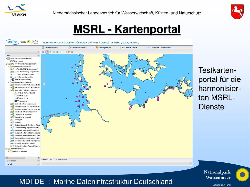 MSRL - Kartenportal Testkarten-portal für die harmonisier-ten MSRL- Dienste
