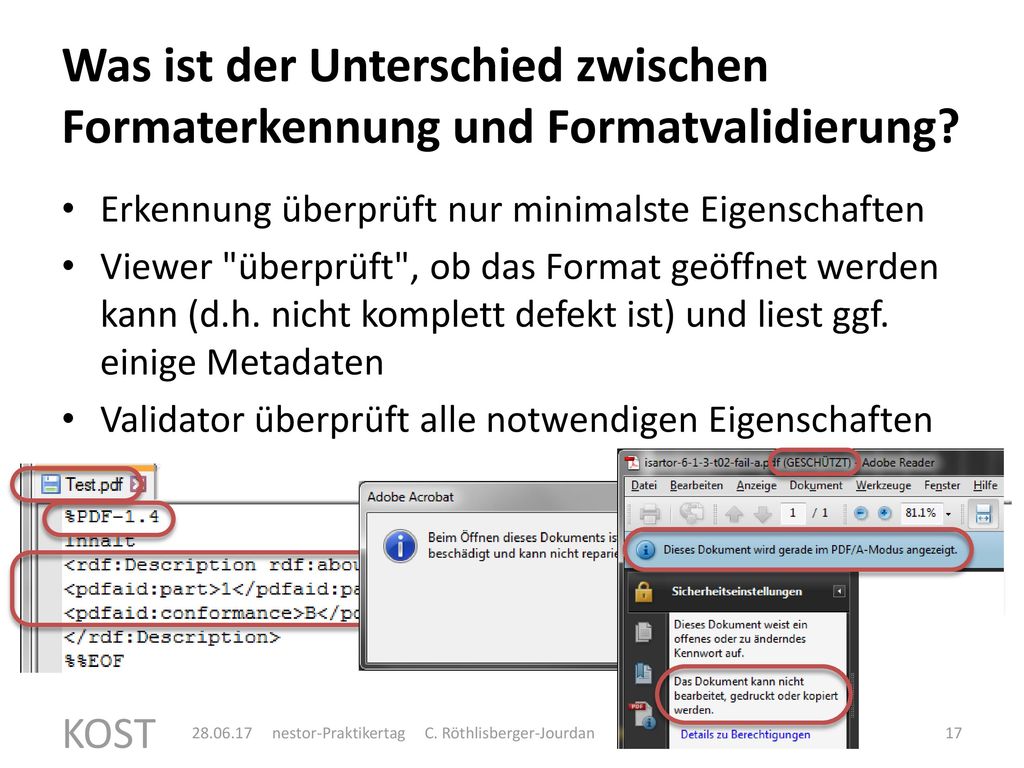 Was ist der Unterschied zwischen Formaterkennung und Formatvalidierung